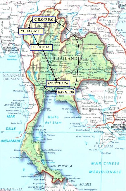 mappa thailandia